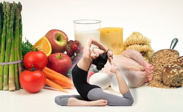 Yoga und Lebensmittel zum Abnehmen
